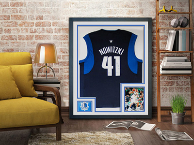 Sports jersey framing is difficult and very labor-intensive.