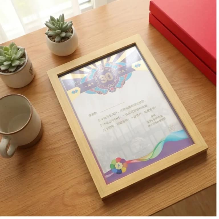 Natural Wood Photo Frame – PS Foam, Moisture-Proof, Custom Sizes